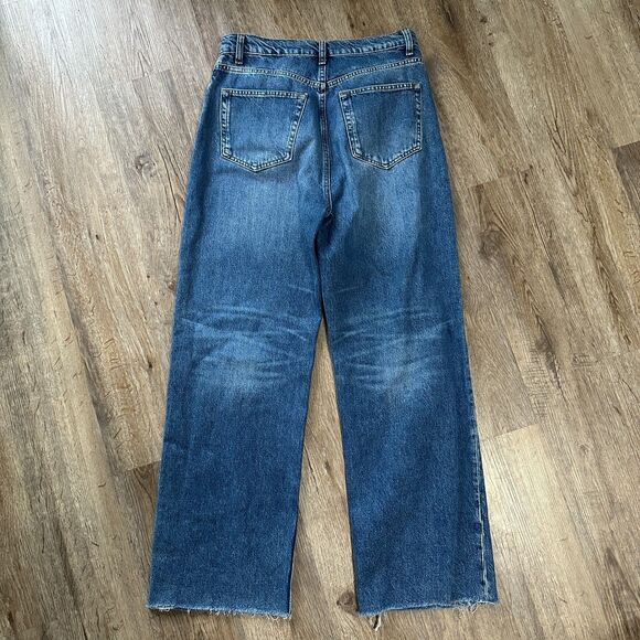 Reformation Wilder High Rise Wide Leg Crop Jeans Size 28 Denim Medium Wash - Picture 3 of 4